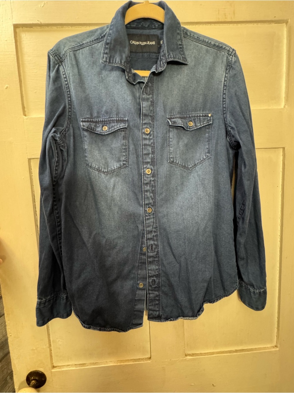 Calvin Klein Jeans Denim Button-Down Shirt in Blue
